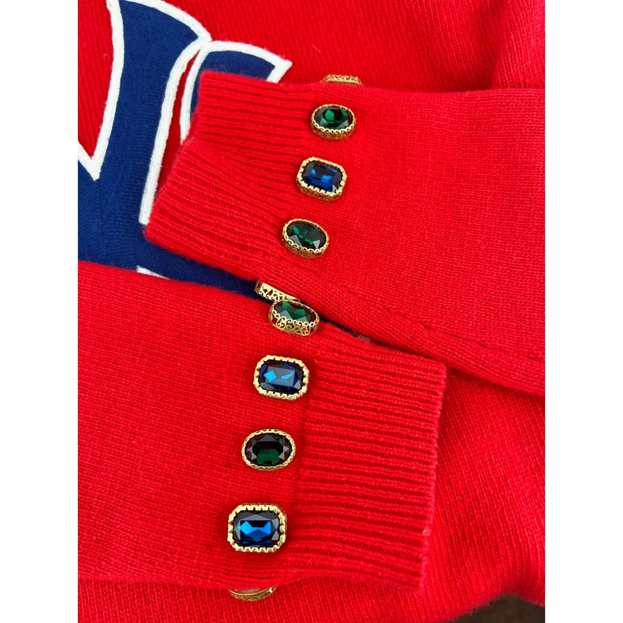 Gucci Womens NY Yankees Wool Red Sweater Pullover