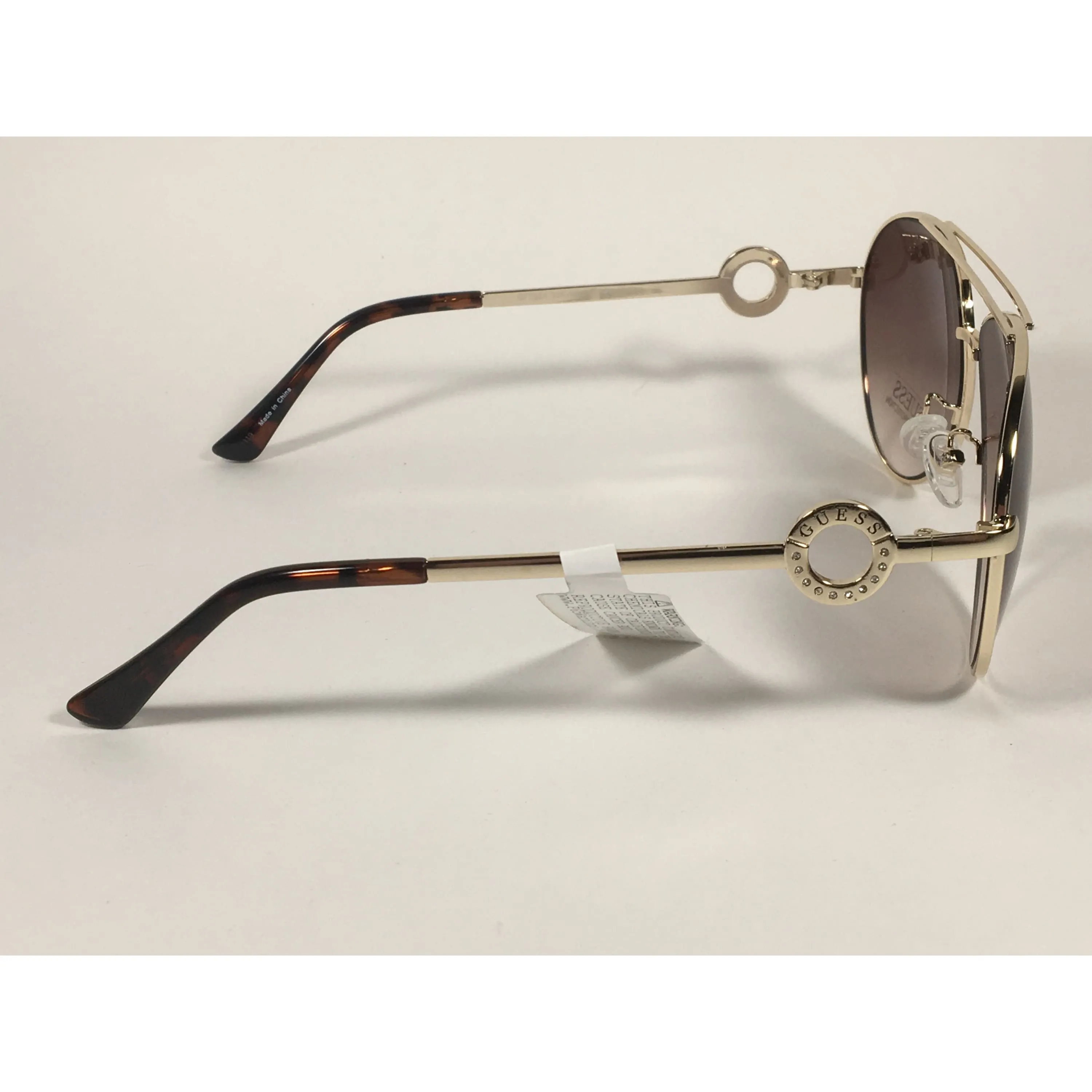 Guess Aviator Sunglasses Gold Frame Brown Gradient Lens GF0364 32F