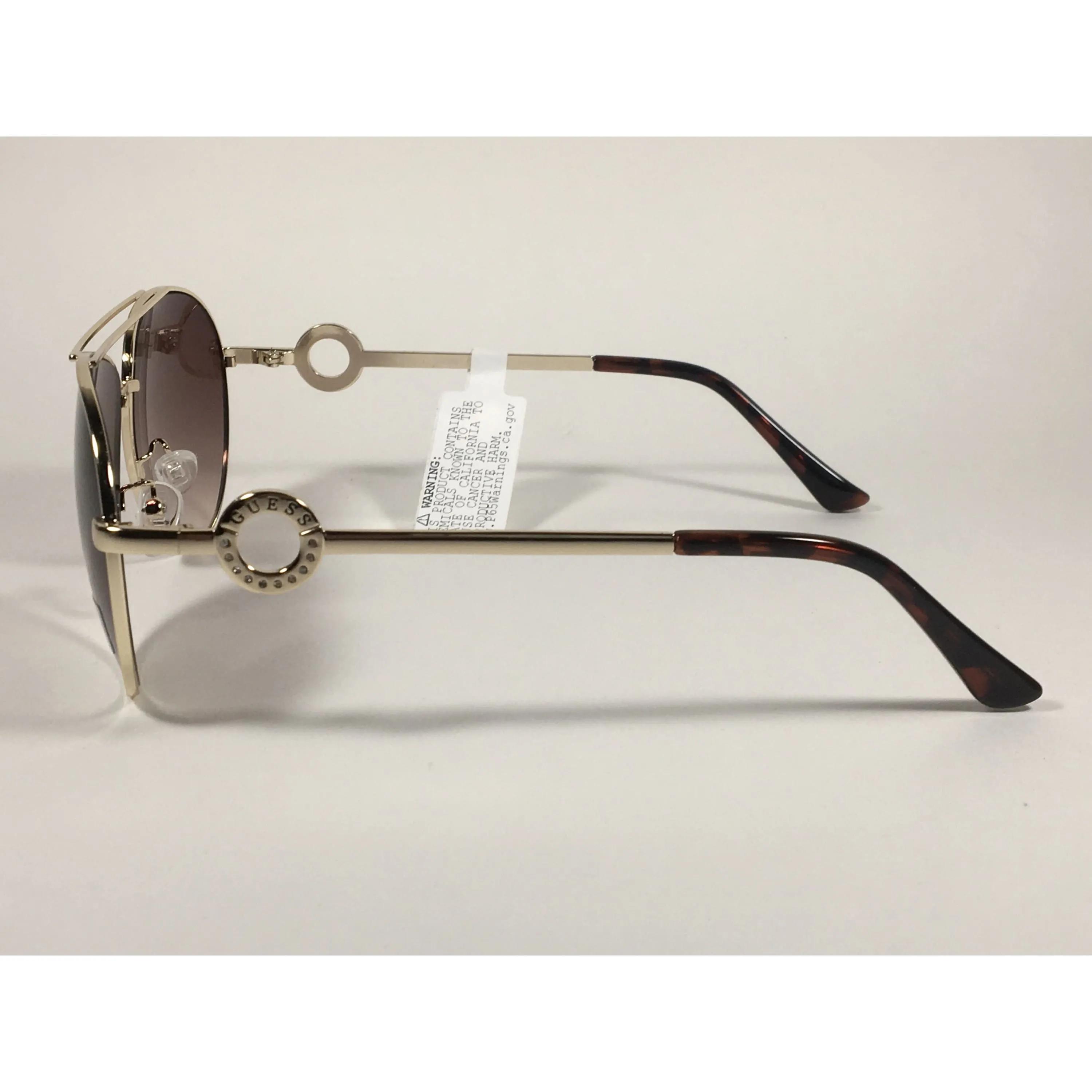 Guess Aviator Sunglasses Gold Frame Brown Gradient Lens GF0364 32F