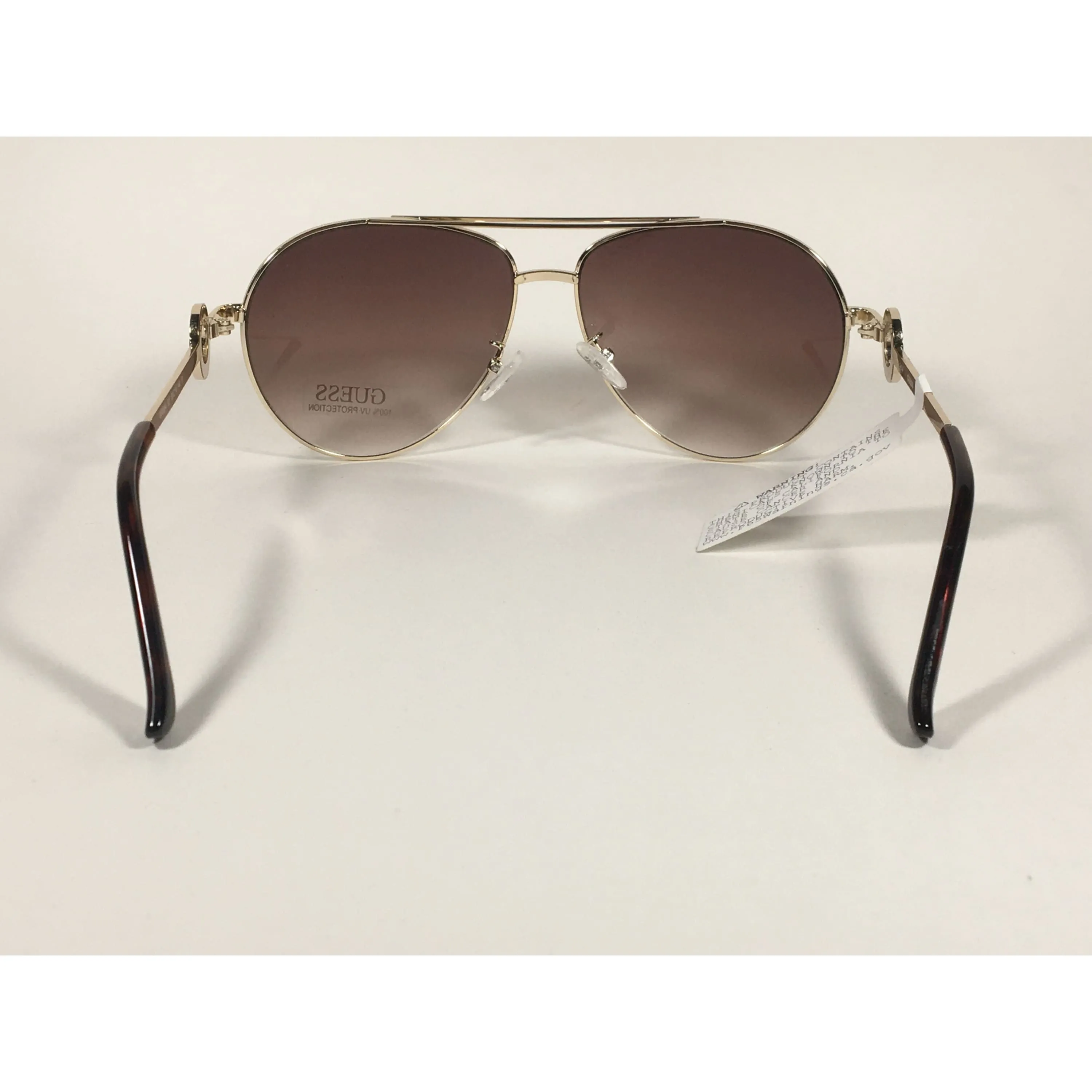 Guess Aviator Sunglasses Gold Frame Brown Gradient Lens GF0364 32F