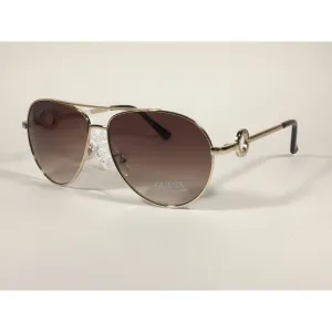 Guess Aviator Sunglasses Gold Frame Brown Gradient Lens GF0364 32F
