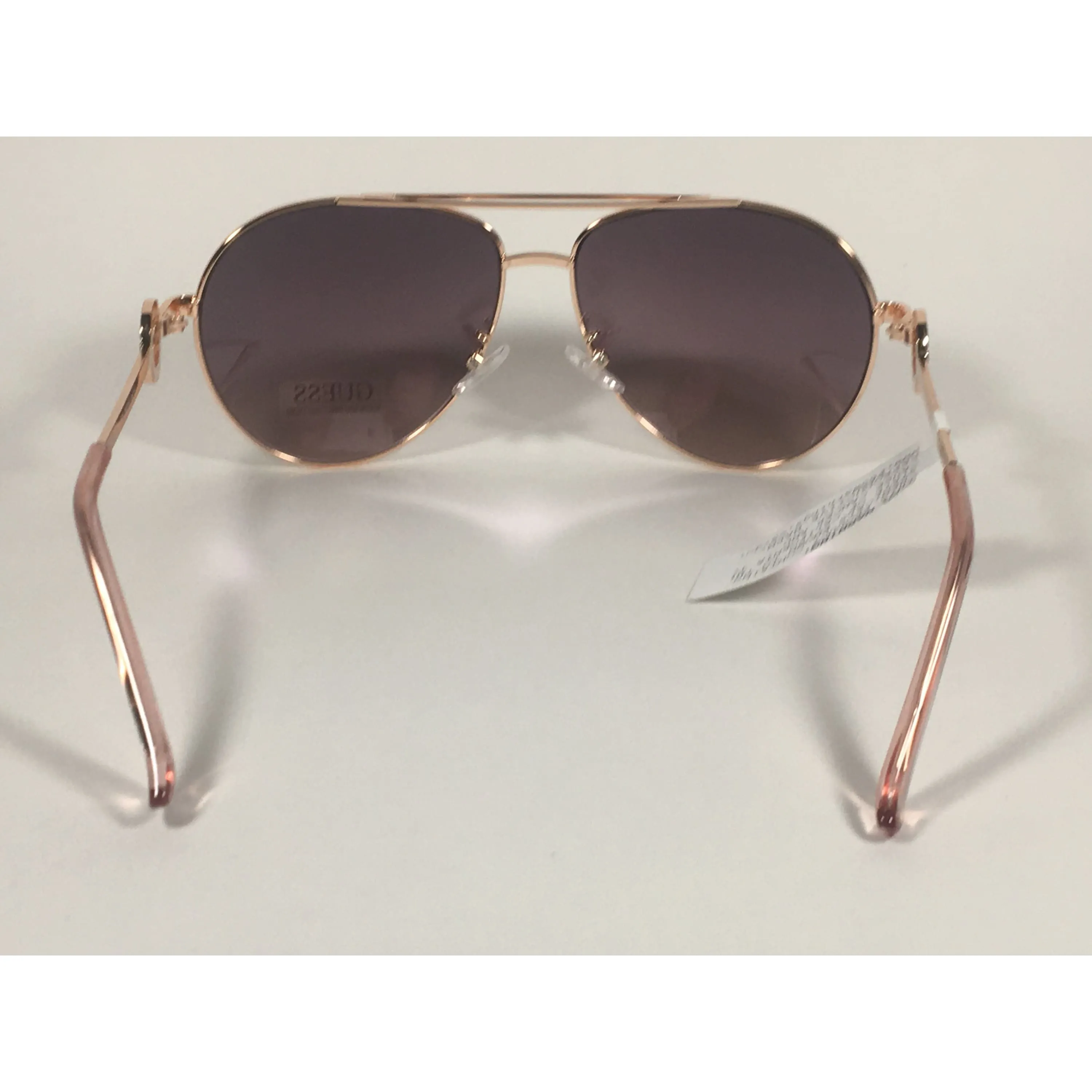 Guess Aviator Sunglasses Rose Gold Frame Silver Mirror Lens GF0364 28U