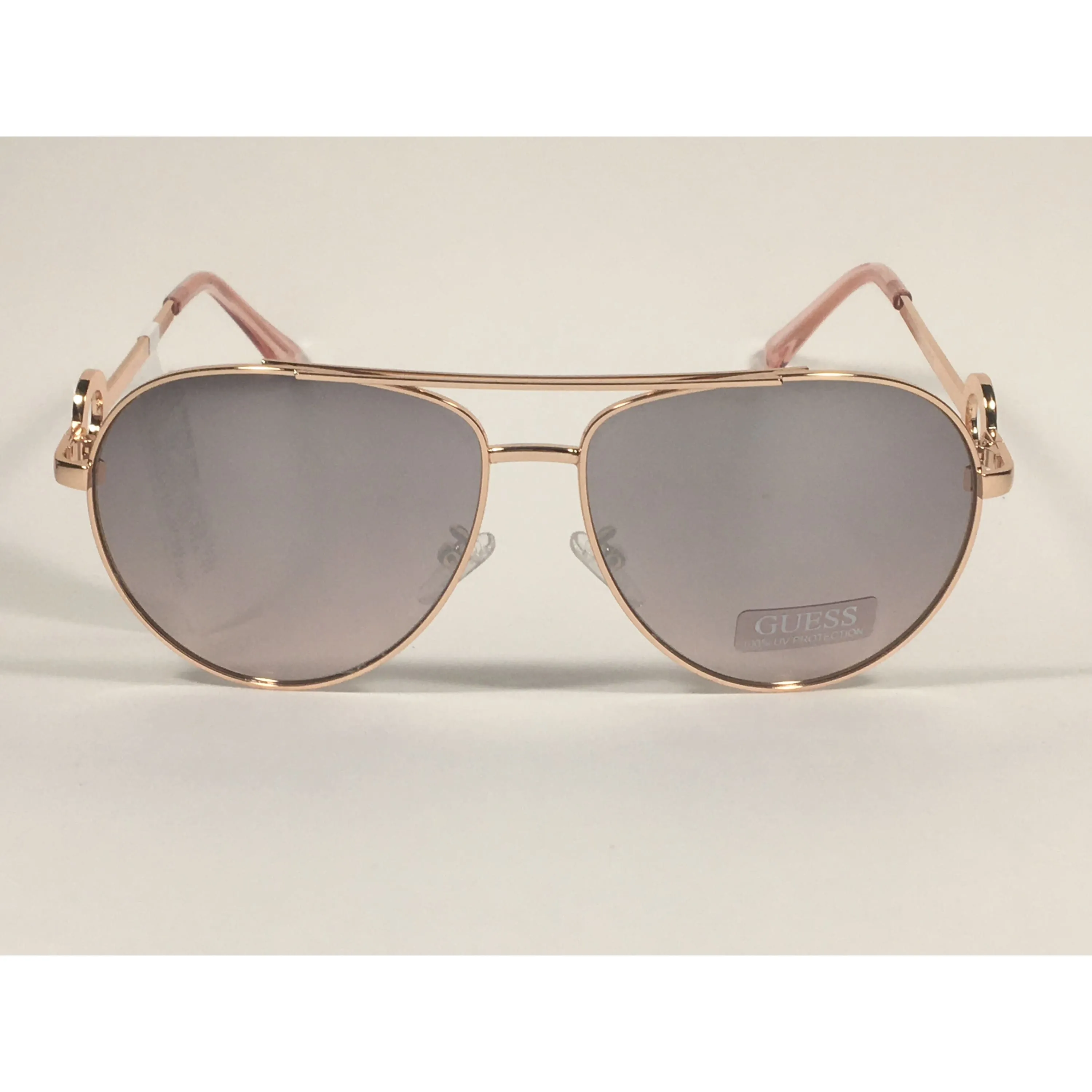 Guess Aviator Sunglasses Rose Gold Frame Silver Mirror Lens GF0364 28U