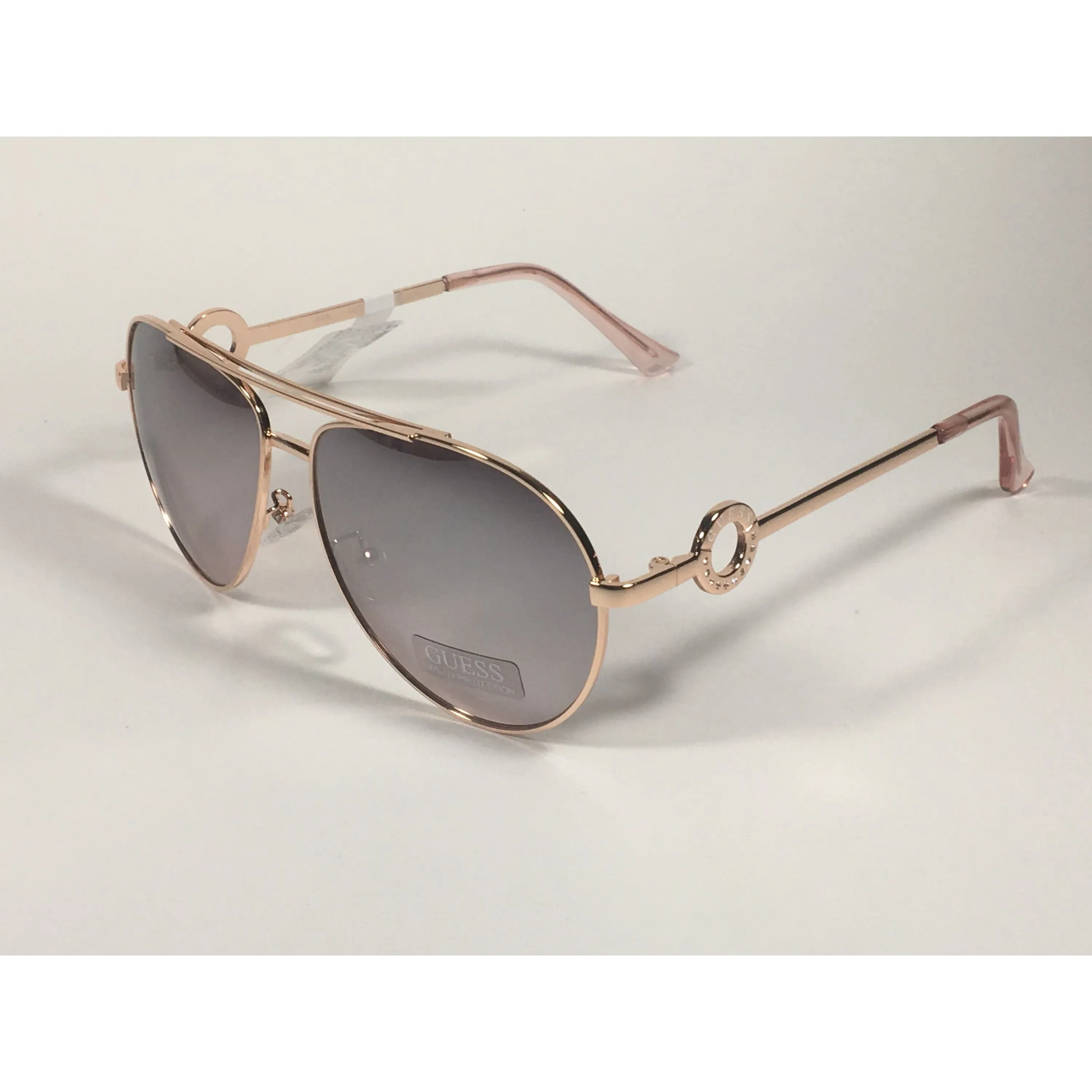 Guess Aviator Sunglasses Rose Gold Frame Silver Mirror Lens GF0364 28U
