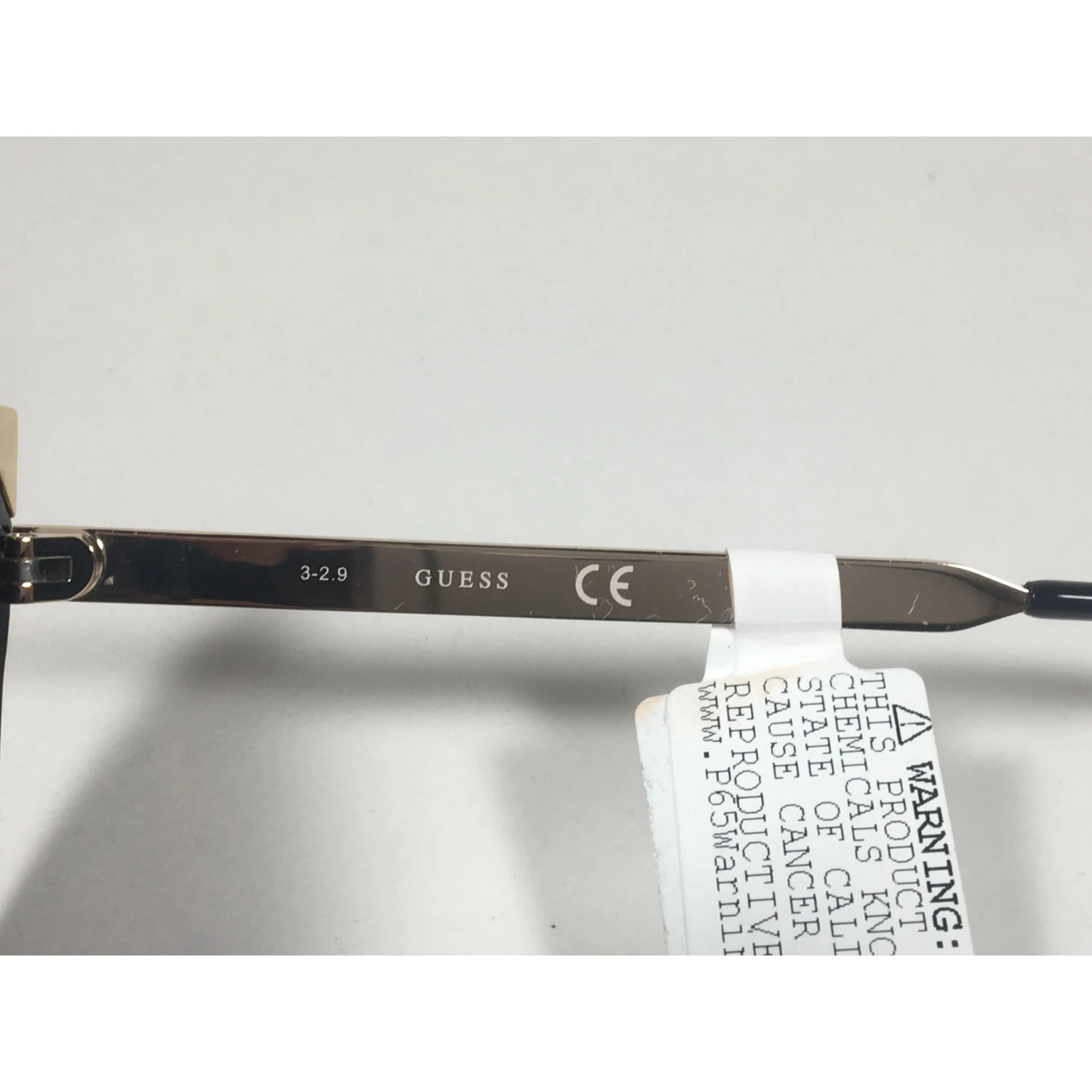 Guess Cat Eye Sunglasses Black Gloss Gold Accent Smoke Gradient Lens GF0359 01B