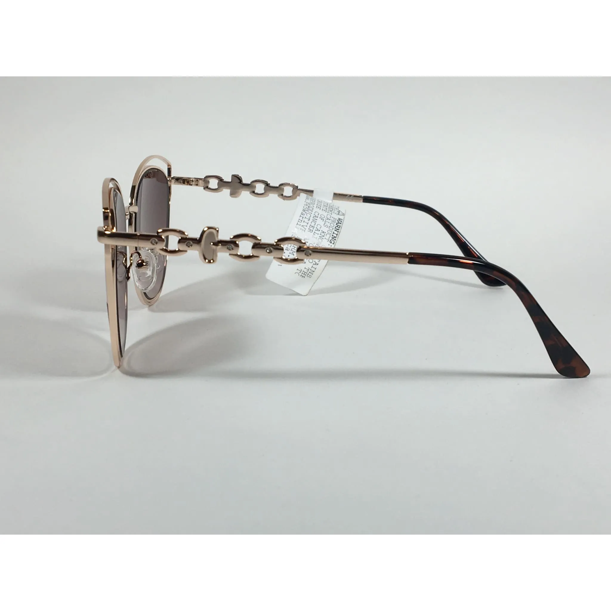 Guess Cat Eye Sunglasses Gold Tone Metal Brown Gradient Lens GF0343 32F
