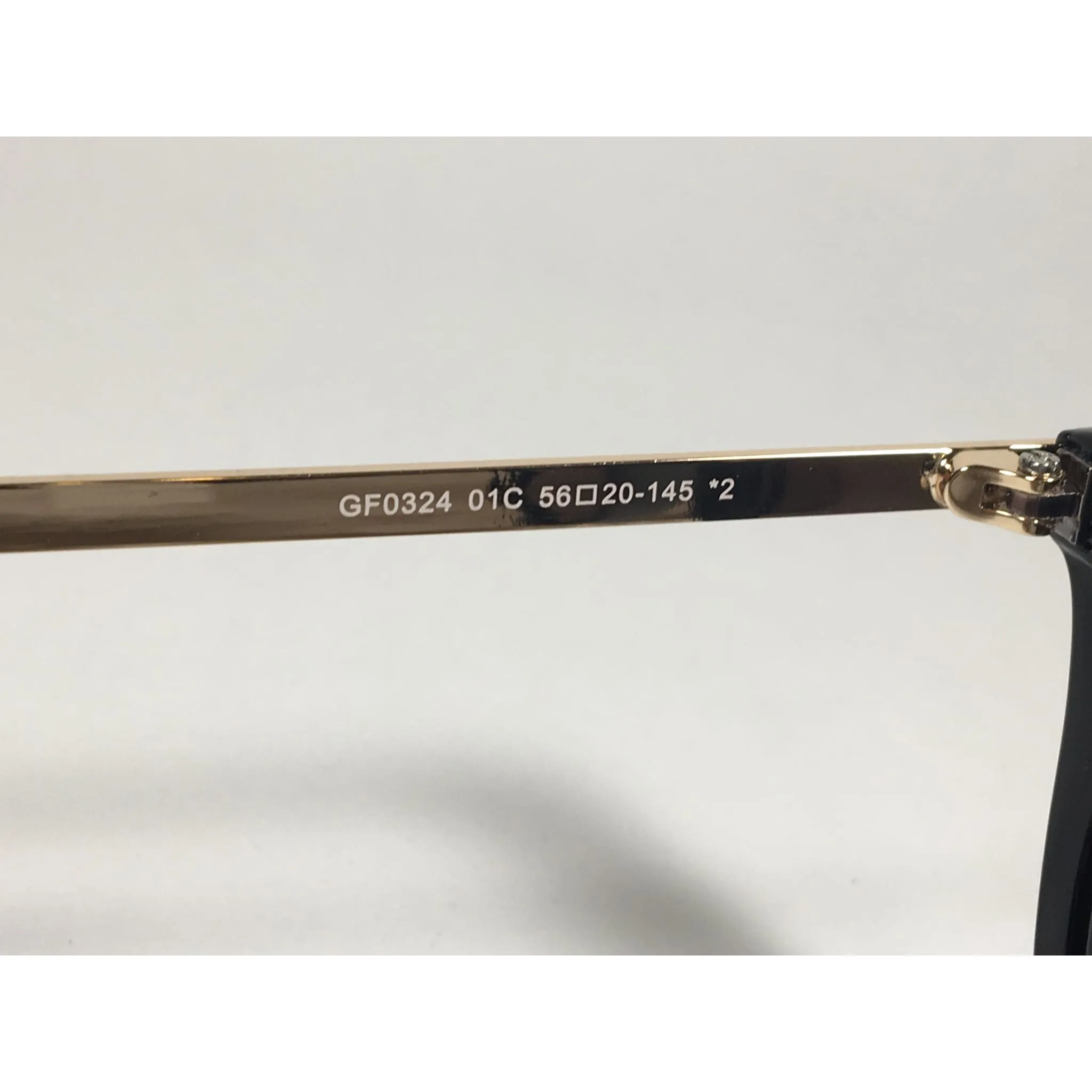 Guess Large Round Sunglasses Gold Tone Black Frame Brown Smoke Gradient Lens With Gold Flash GF0324 01C
