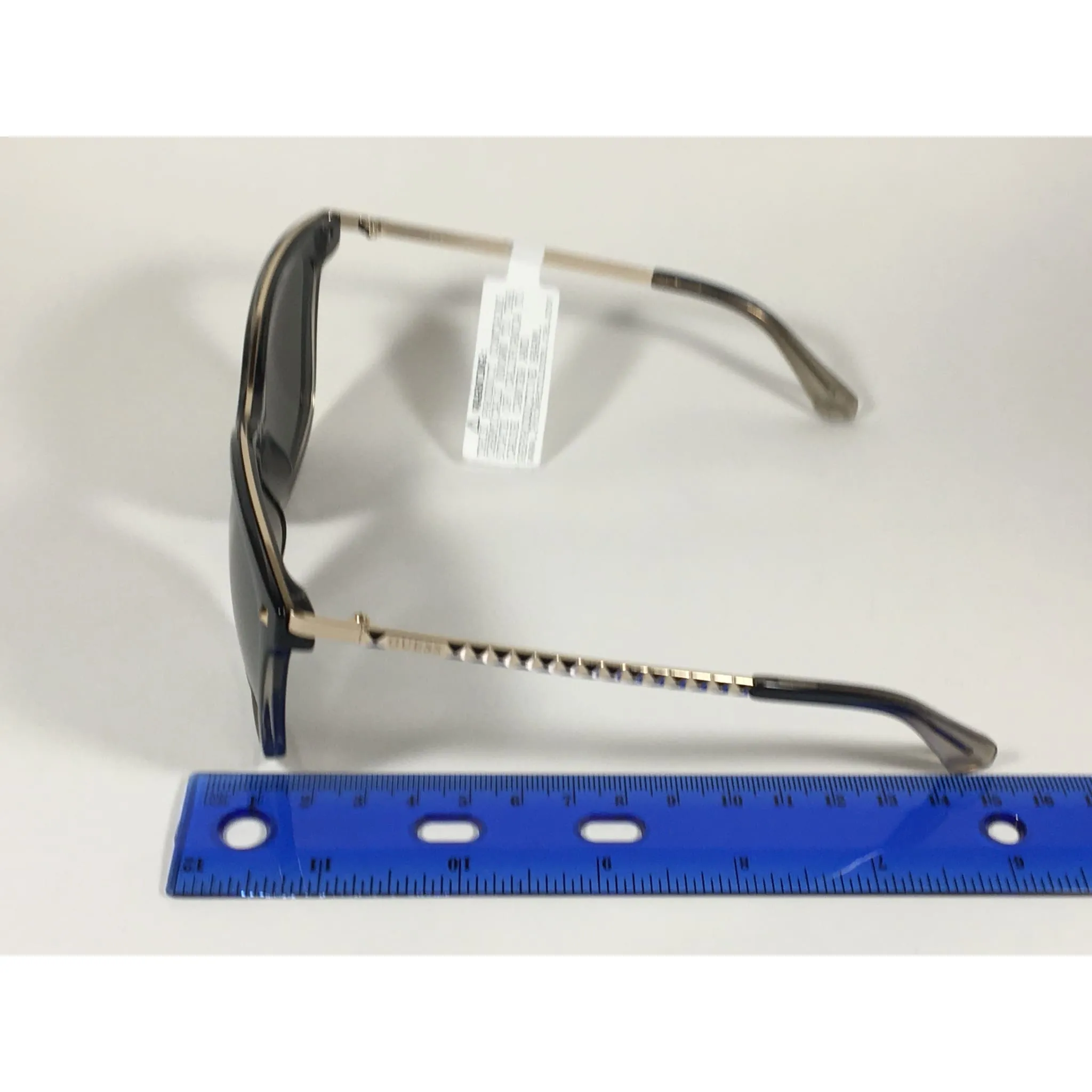 Guess Oversized Designer Sunglasses Black Crystal and Gold Silver Mirror Lens GF0302 05C