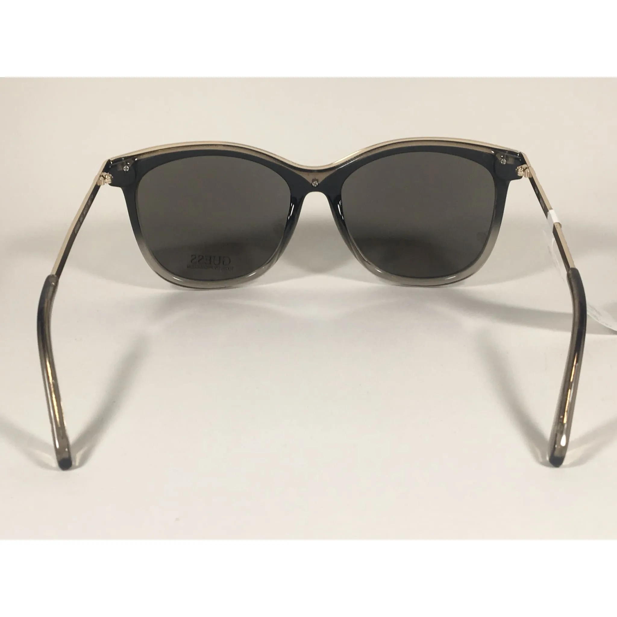 Guess Oversized Designer Sunglasses Black Crystal and Gold Silver Mirror Lens GF0302 05C