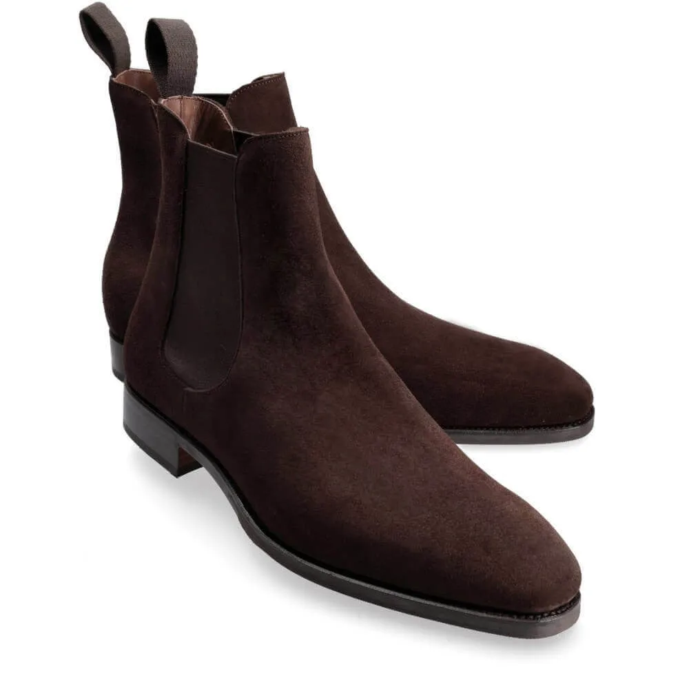 Handmade Brown Suede Chelsea Boots for Men