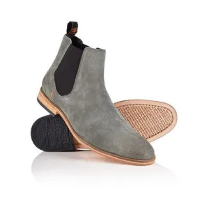 Handmade Suede Chelsea Boots for Men - Gray Ankle Boots