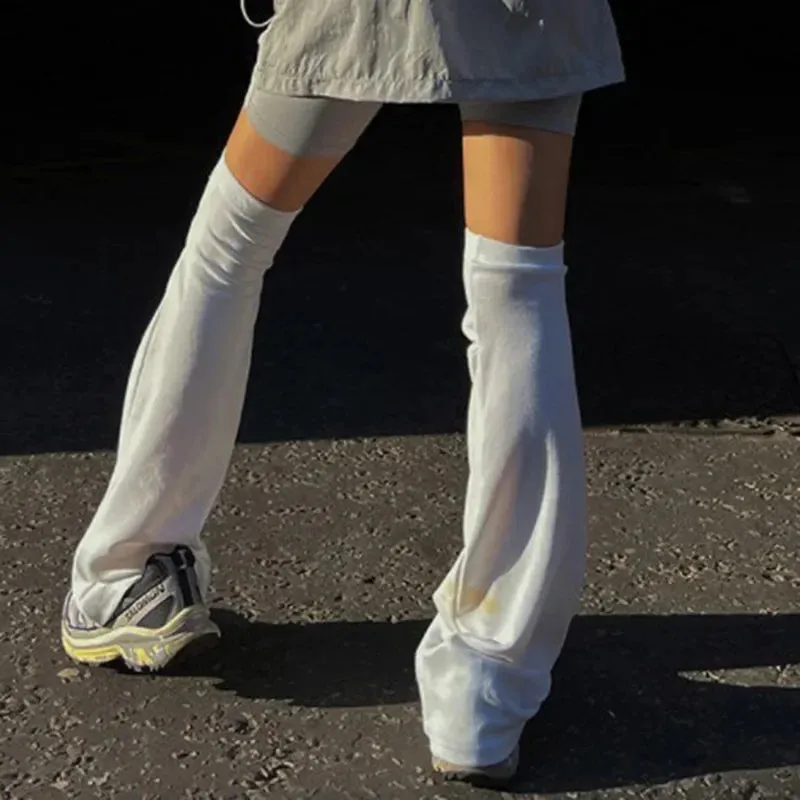 Harajuku Style White Hollow Leg Warmers