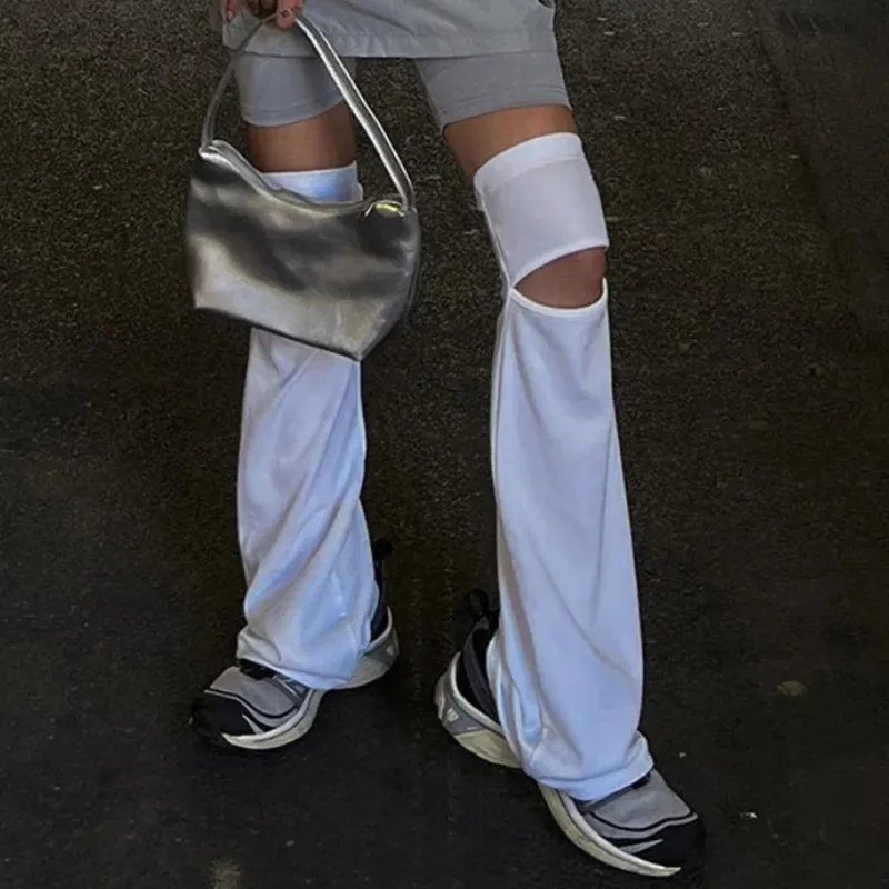 Harajuku Style White Hollow Leg Warmers