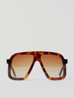 HARRISON GIANT SQUARE SUNGLASSES IN HAVANA-BROWN