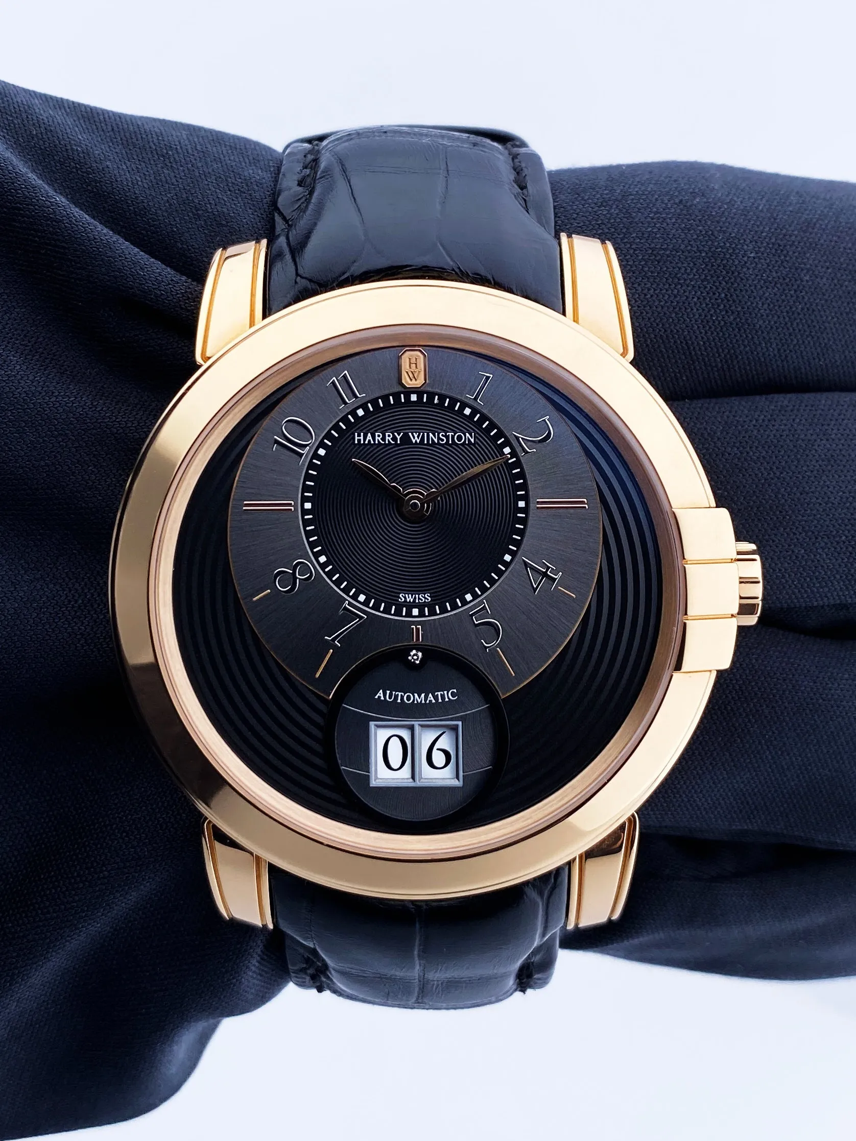 Harry Winston Midnight Big Date 450/MABD4ZRL.K 18K Rose Gold  Box Papers