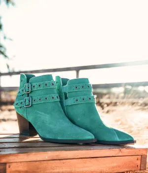 Hazel Blues® |  Elsa Leather Ankle Boot in Teal