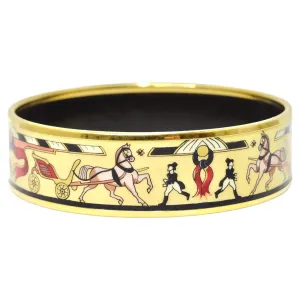 Hermes Gold Plated Yellow Enamel Horse Bracelet