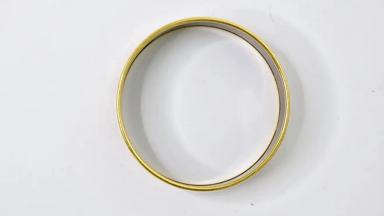 Hermes Gold Plated Yellow Enamel Horse Bracelet