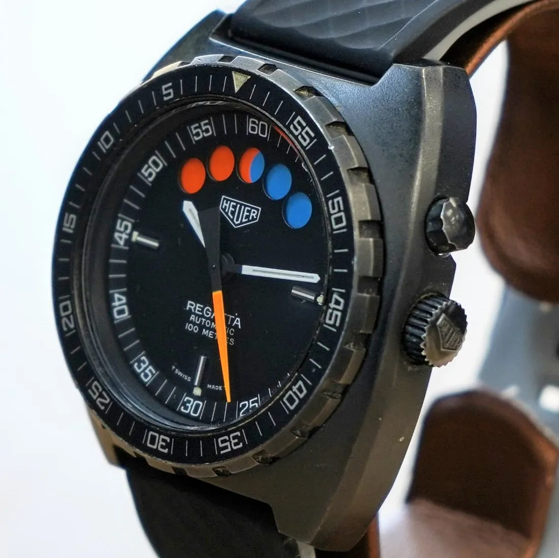HEUER Regatta Automatic Watch 134.601 Automatic Wristwatch Black PVD-Coated Steel