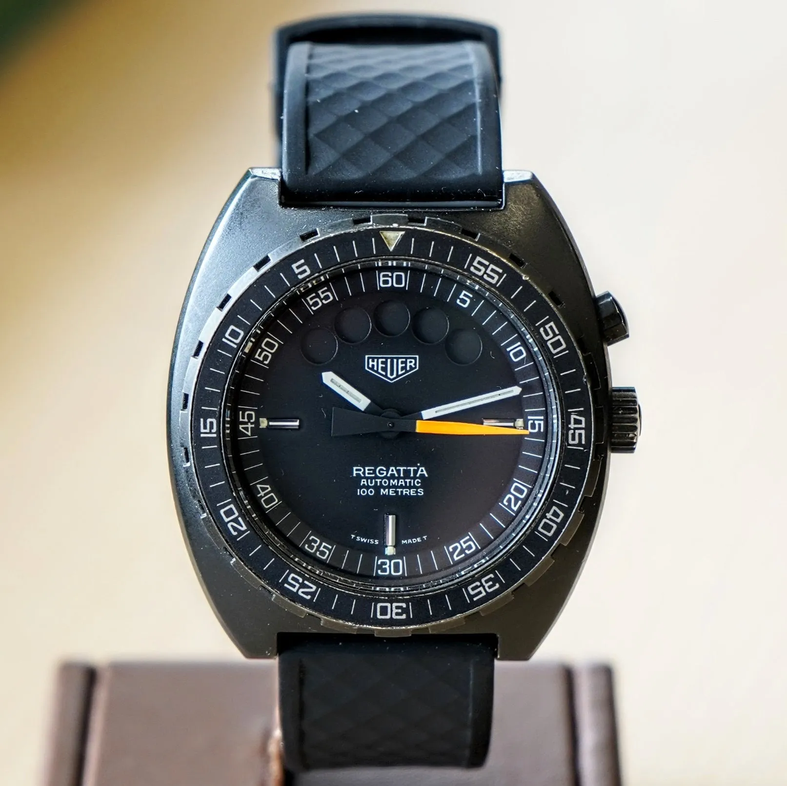 HEUER Regatta Automatic Watch 134.601 Automatic Wristwatch Black PVD-Coated Steel