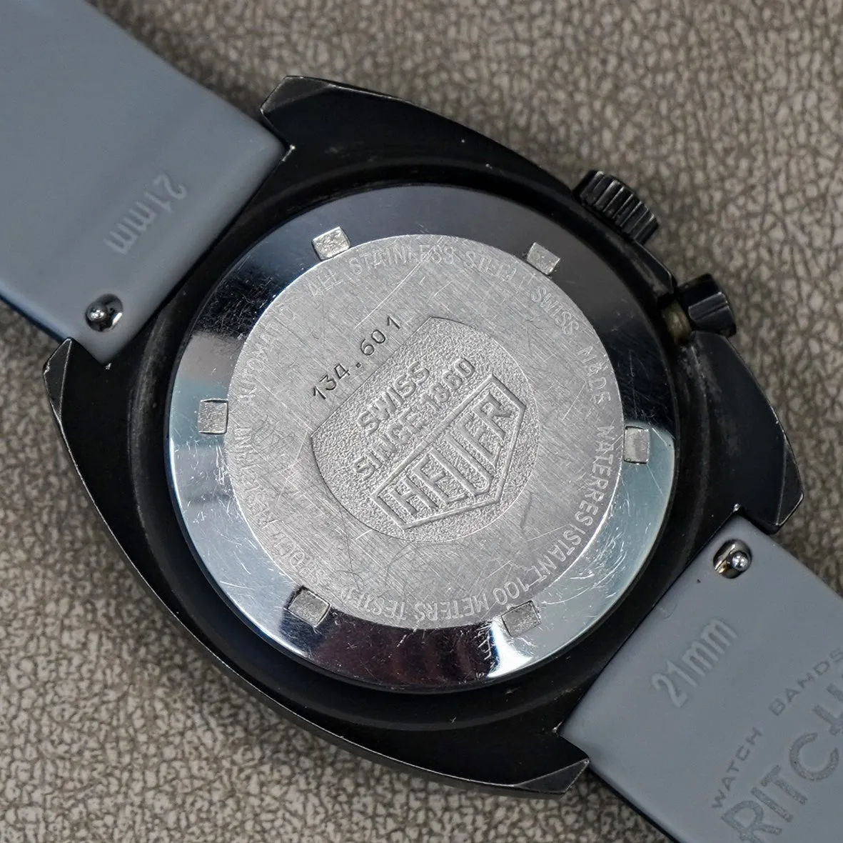 HEUER Regatta Automatic Watch 134.601 Automatic Wristwatch Black PVD-Coated Steel