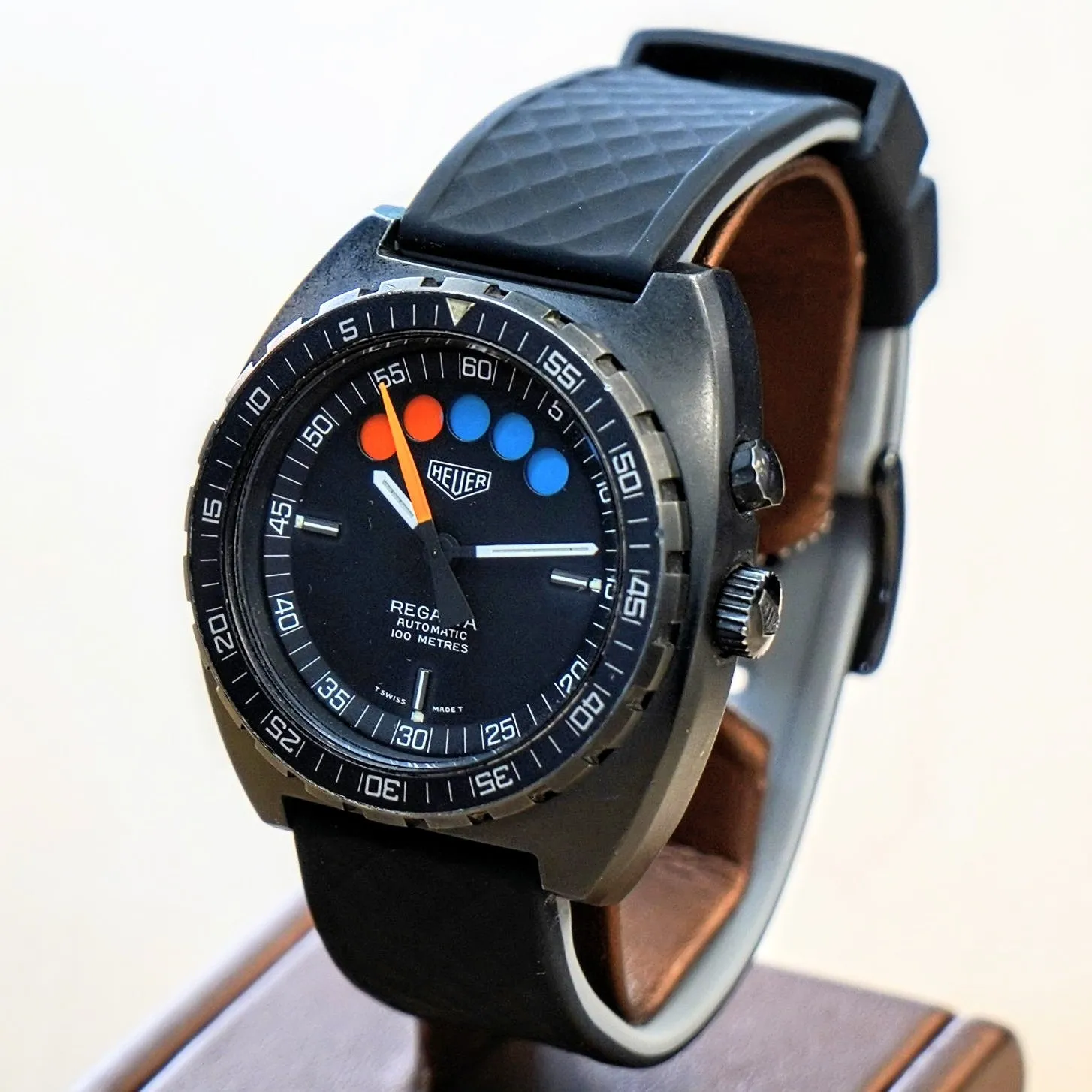 HEUER Regatta Automatic Watch 134.601 Automatic Wristwatch Black PVD-Coated Steel