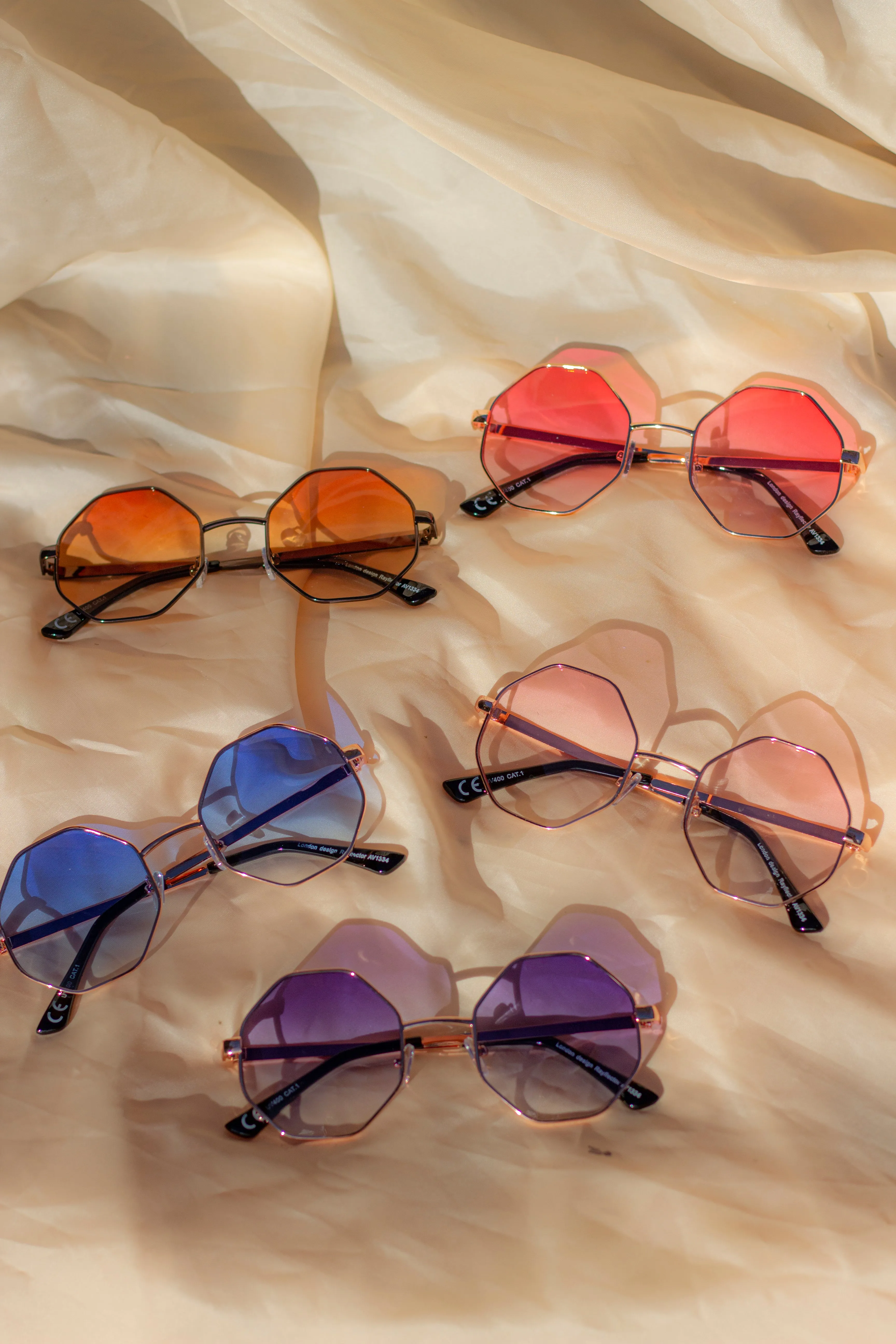 Hexagon Metal Frame Sunglasses