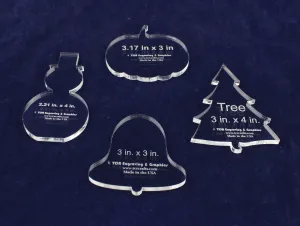 Holiday 4 Piece Sampler Set 1/8 Inch Acrylic Templates