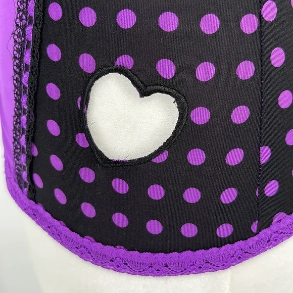 Hot Topic Black and Purple Corset with Heart Cutout Size 32B