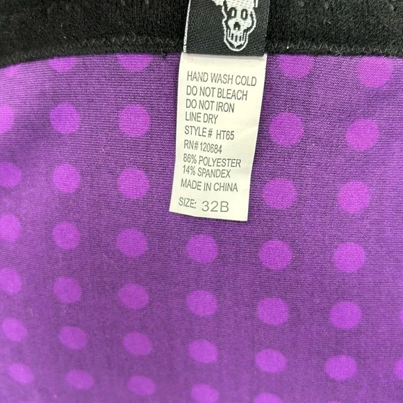 Hot Topic Black and Purple Corset with Heart Cutout Size 32B