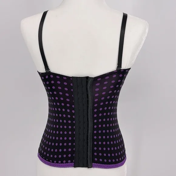 Hot Topic Black and Purple Corset with Heart Cutout Size 32B