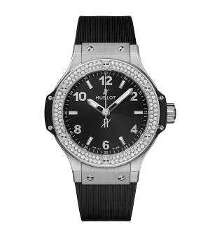 Hublot Big Bang Steel Diamonds, 38mm with Black Dial