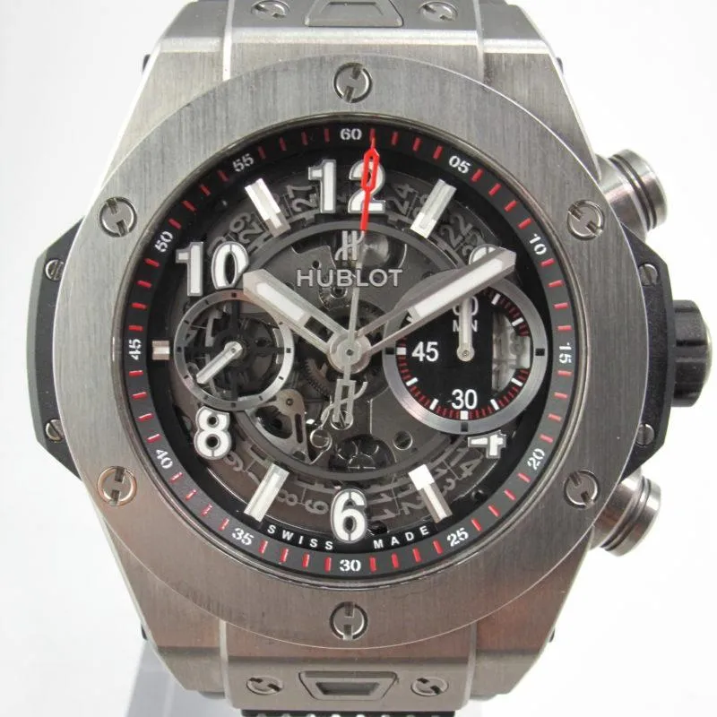 HUBLOT BIG BANG UNICO TITANIUM CHRONOGRAPH AUTOMATIC BOX AND PAPERS 411.NX.1170.RX