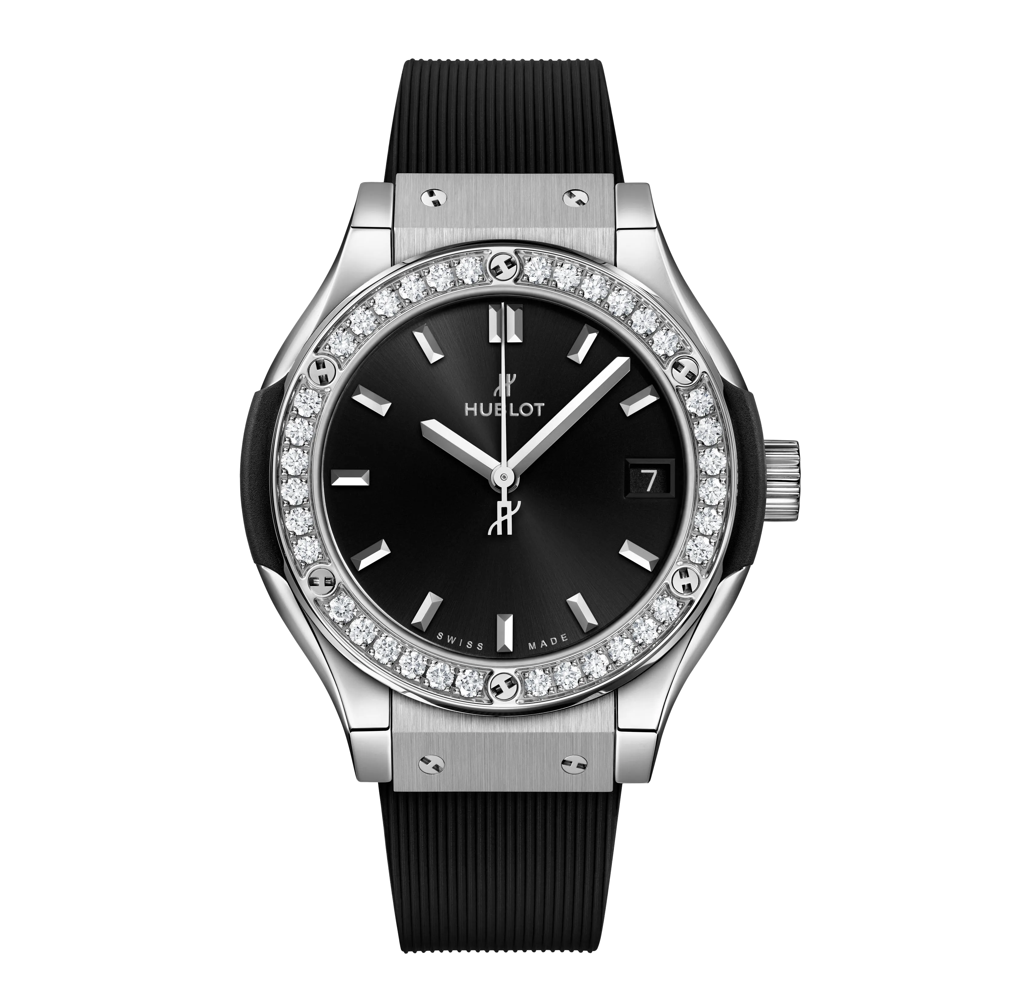 Hublot Classic Fusion Titanium Diamonds, 33mm with Rubber Strap