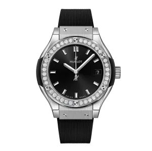 Hublot Classic Fusion Titanium Diamonds, 33mm with Rubber Strap