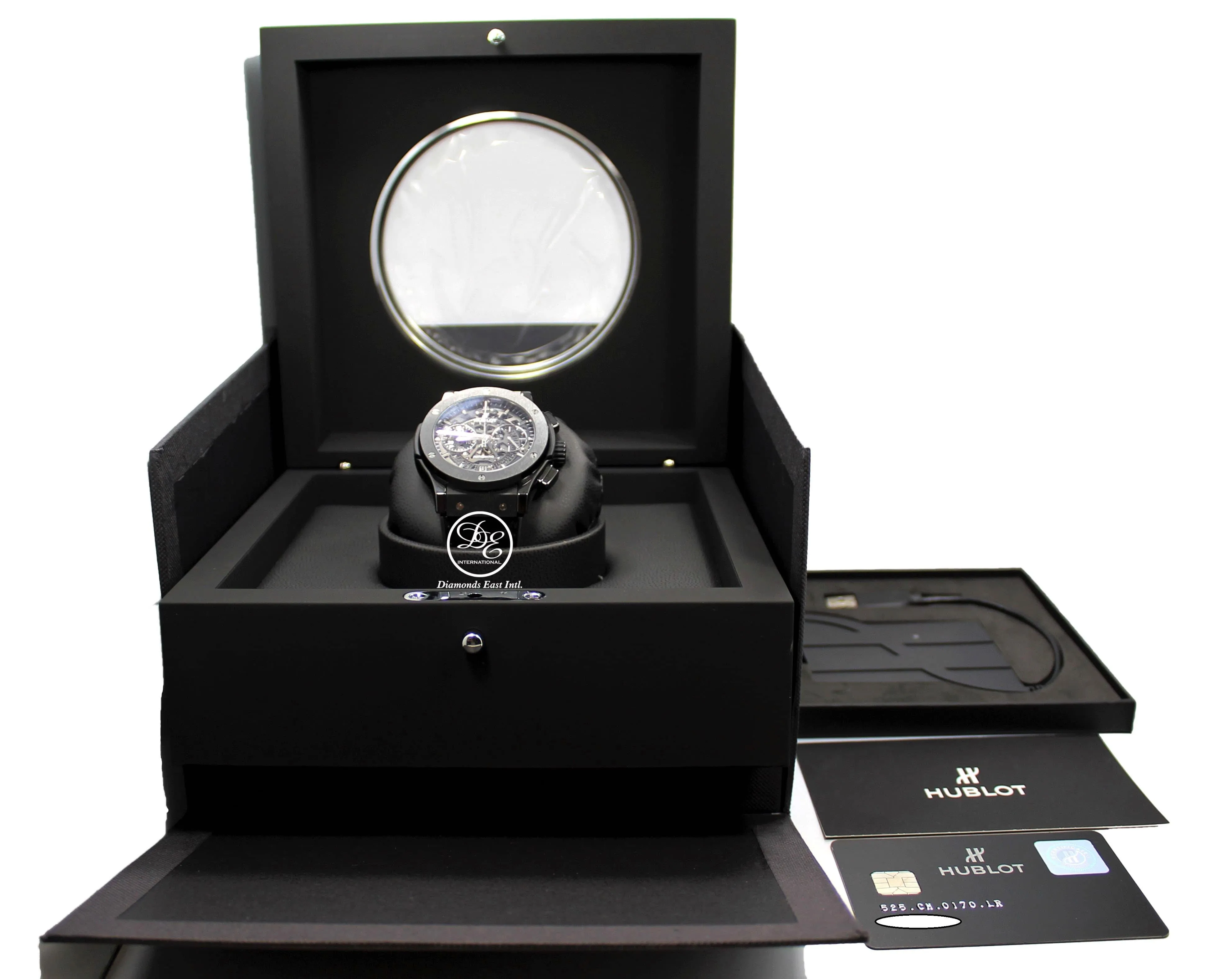 Hublot Fusion Aerofusion Black Magic Chronograph Skeleton Dial 525.CM.0170.LR BOX/PAPERS