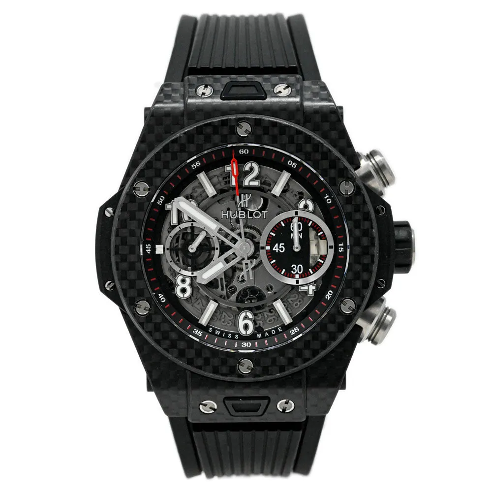 Hublot Men's Big Bang Unico Carbon Fiber 45mm Skeleton Dial Watch Reference #: 411.QX.1170.RX