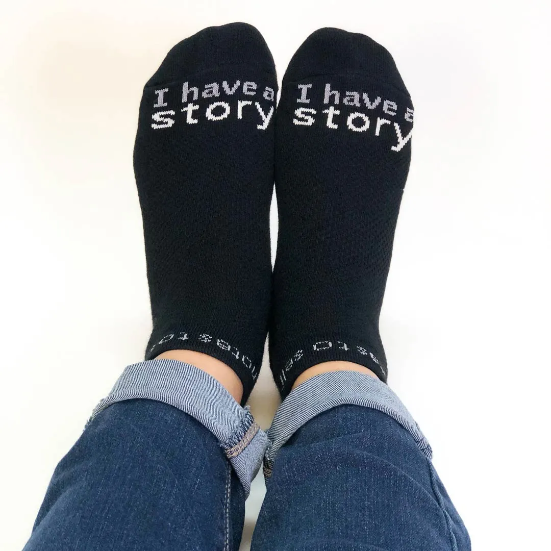 I have a story™ black low-cut socks