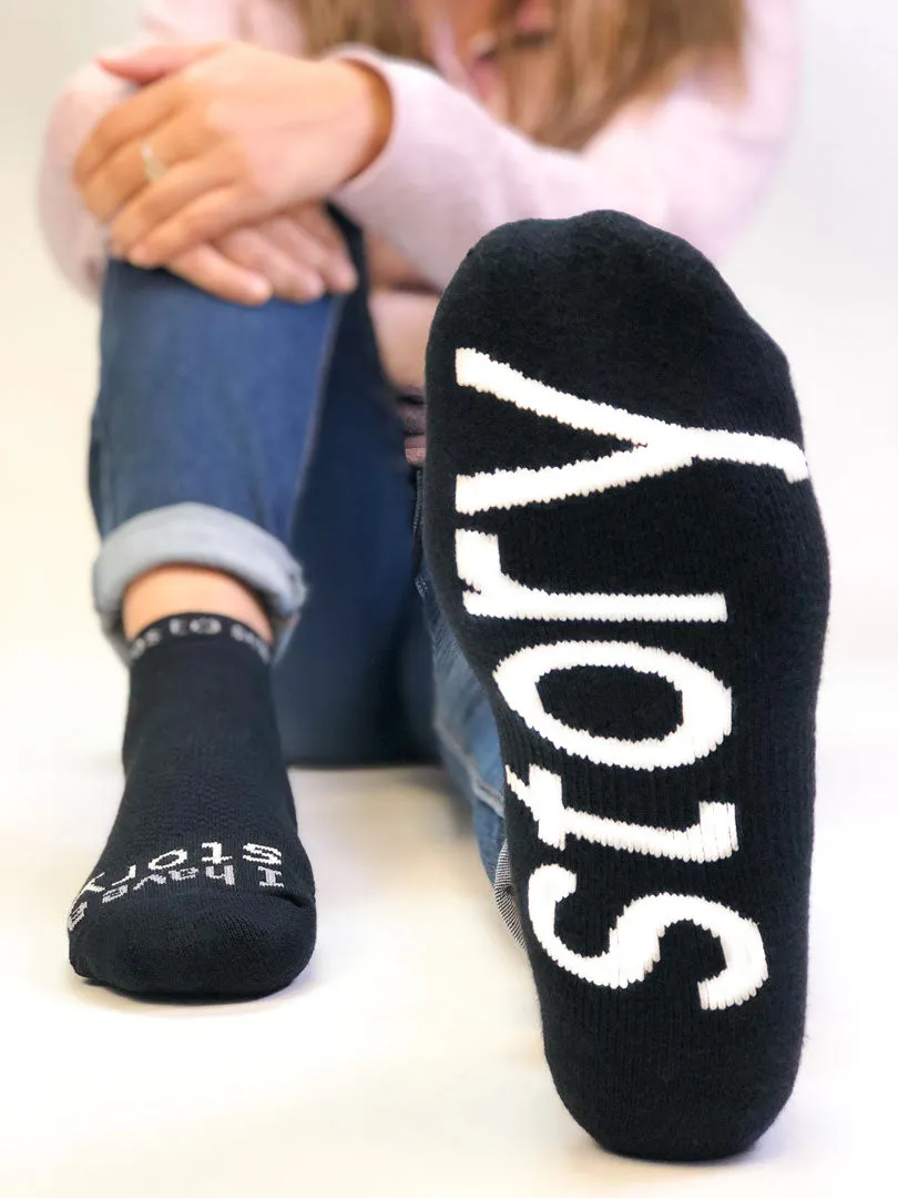 I have a story™ black low-cut socks