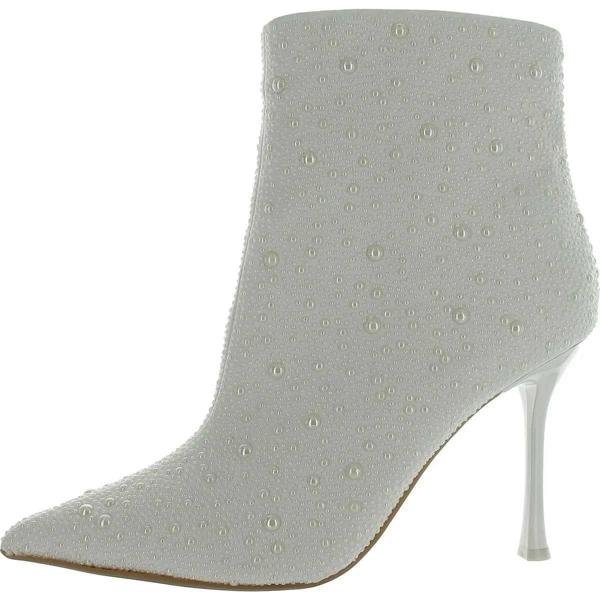 INC Womens Rakima Embellished Pointed Toe Ankle Boots White 9.5 Medium (B,M)