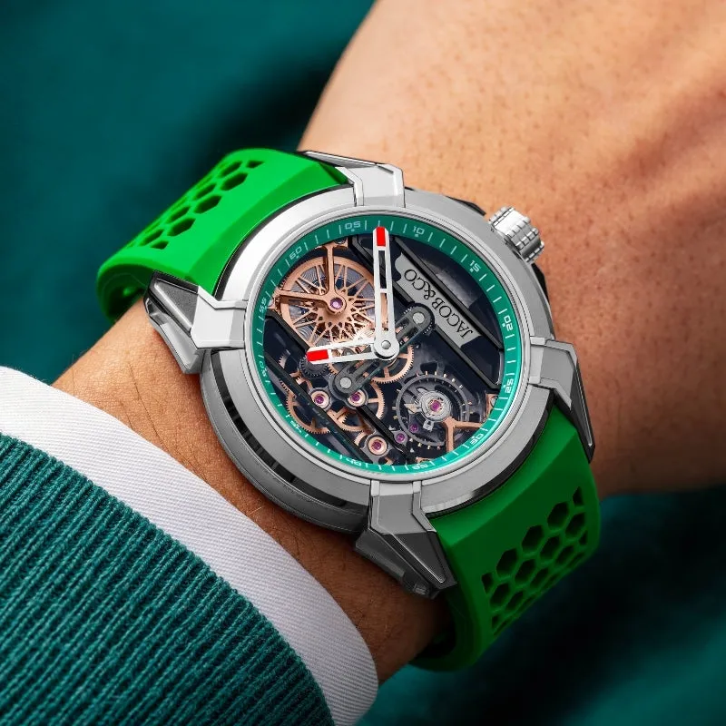 Jacob & Co. Epic X Titanium Skeleton Dial Green - EX110.20.AC.A