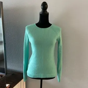 J crew crew neck wool sweater mint aqua XS