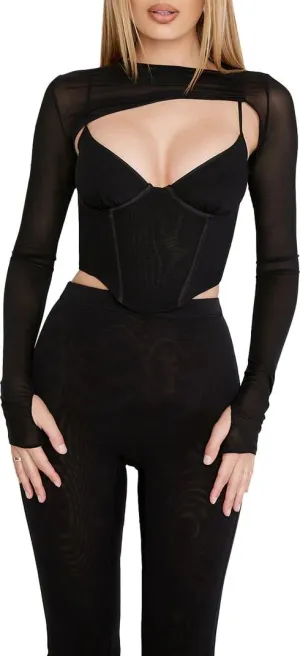 Kai Bustier Black crop top for Women