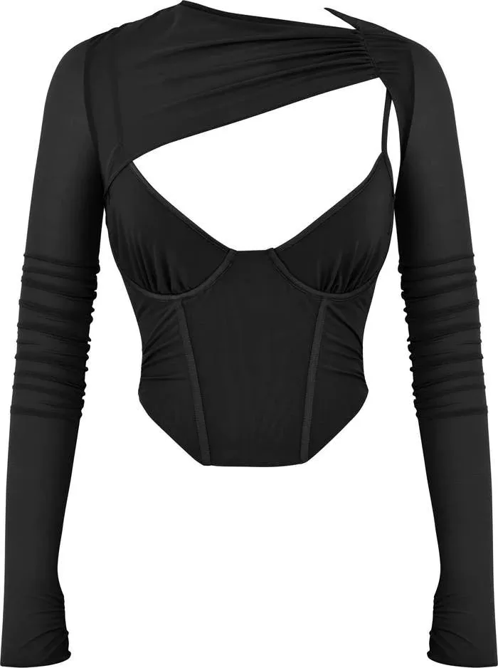 Kai Bustier Black crop top for Women