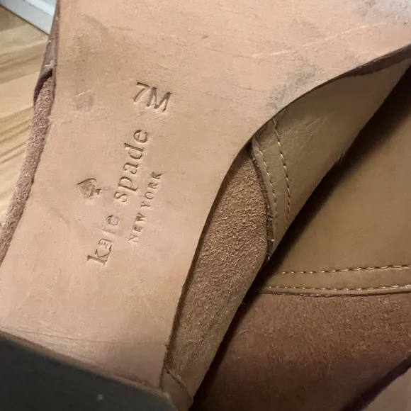 Kate Spade Camel Leather/Suede Luckie Ankle Boot Women’s Size 7