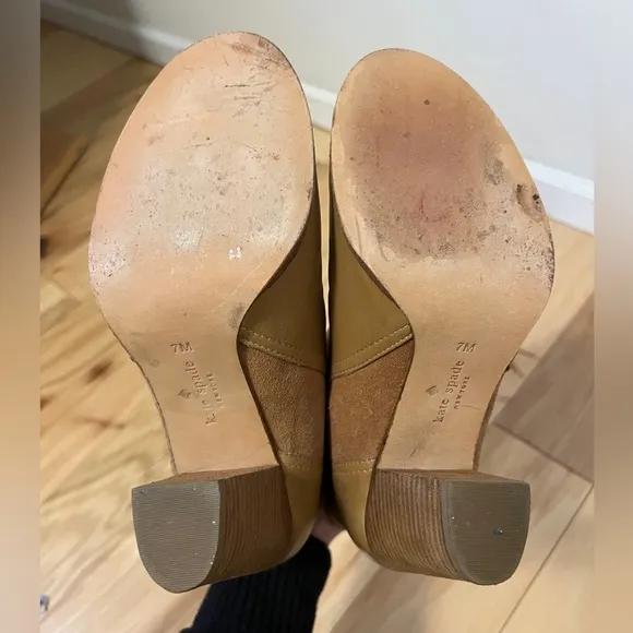 Kate Spade Camel Leather/Suede Luckie Ankle Boot Women’s Size 7