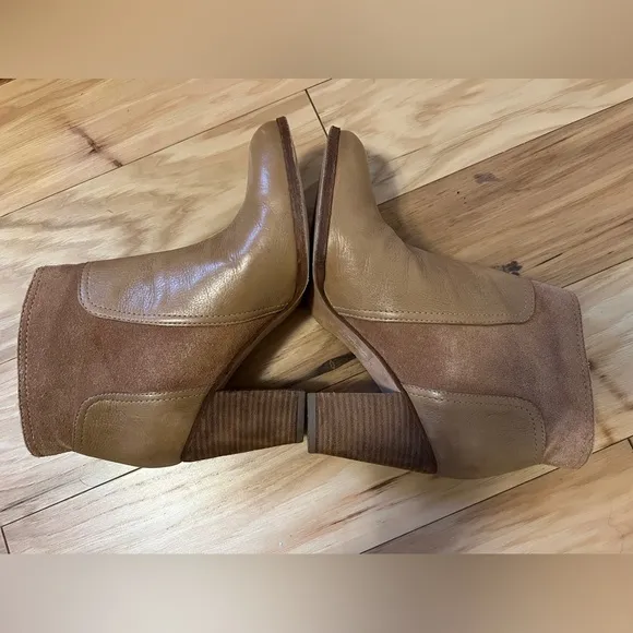 Kate Spade Camel Leather/Suede Luckie Ankle Boot Women’s Size 7