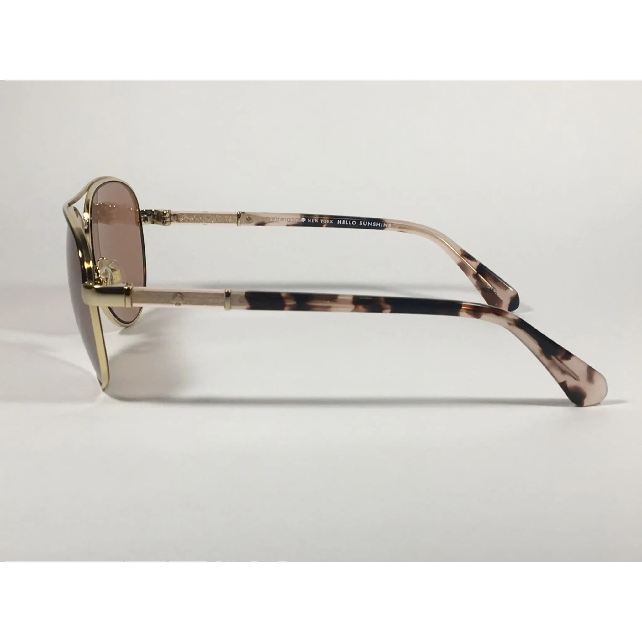 Kate Spade Pilot Sunglasses Light Gold Havana Tortoise Frame Pink Lens EMILYANN/S Q0J2S