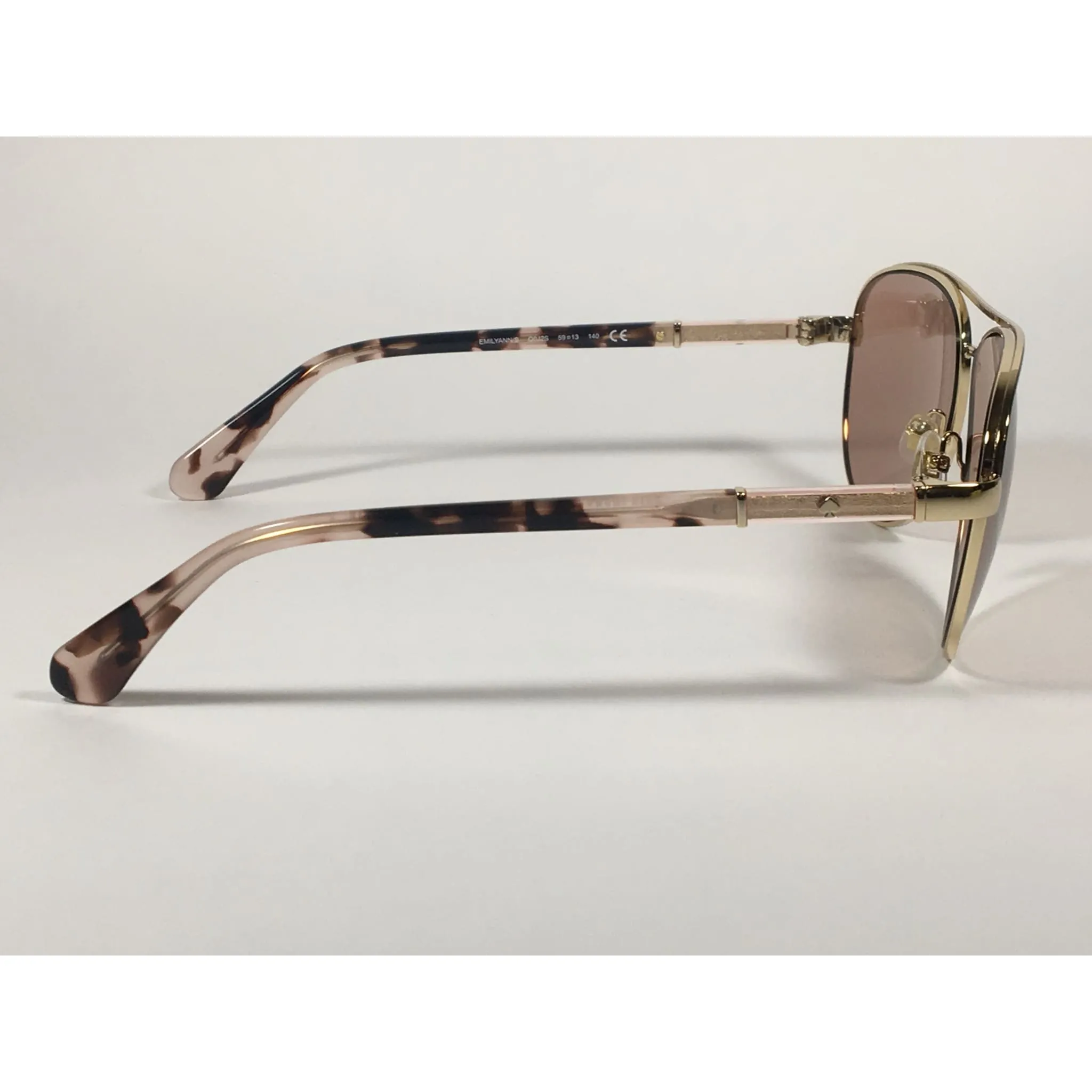 Kate Spade Pilot Sunglasses Light Gold Havana Tortoise Frame Pink Lens EMILYANN/S Q0J2S