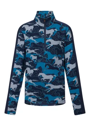 Kerrits Kids Plush Printed Fleece Half Zip Top